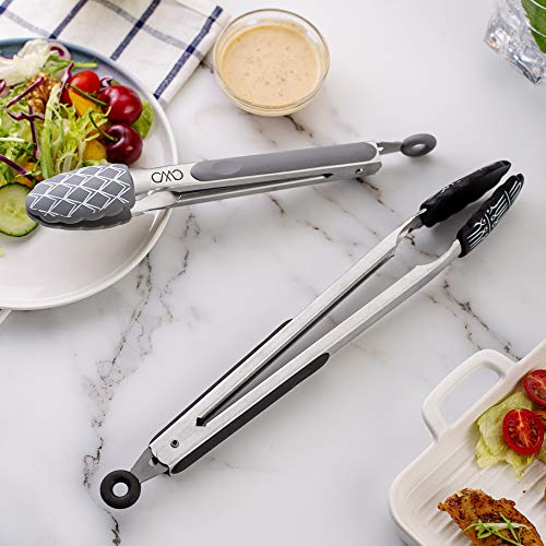 COOK with COLOR Food Tongs, Set of Two Cooking Tongs, 9
