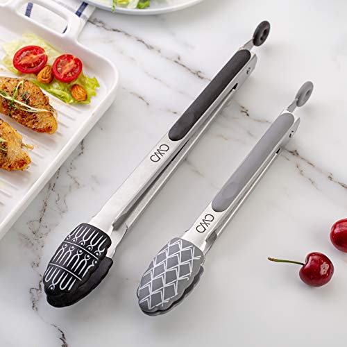 COOK with COLOR Food Tongs, Set of Two Cooking Tongs, 9