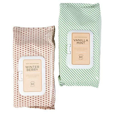 2 PK Winter Berry and Vanilla Mint Facial Wipes