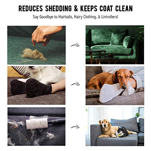 Precious Tails Double Sided Grooming Brush for Dogs and Cats with Comfortable Soft Grip Handle