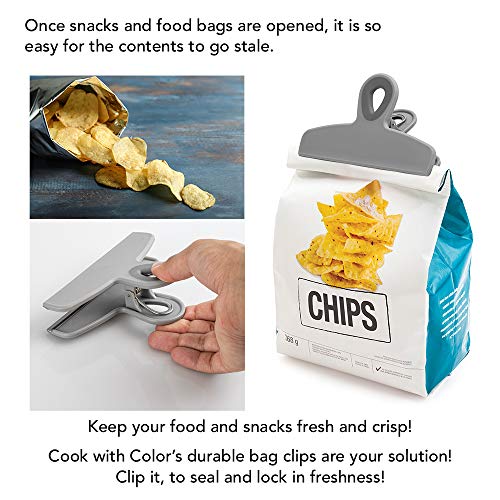 Cook with Color Set of Four Large Heavy Duty Bag Clips, 5