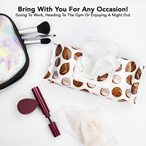 Body Prescriptions Coconut Milk with Vitamin C Wipes & Makeup Remover Wipes - 2 Pack (60 Count Each) of Gentle Facial Cleansing Wipes Flip Top Pack