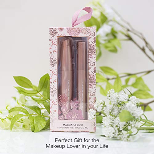 Nicole Miller Set of 2 Mascara Collection, Lengthening and Volumizing Two Piece Mascara Gift Set for Women and Girls
