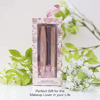 Nicole Miller Set of 2 Mascara Collection, Lengthening and Volumizing Two Piece Mascara Gift Set for Women and Girls