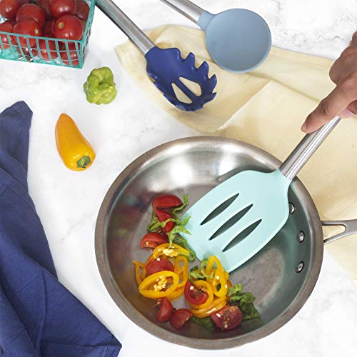 Cook with Color Silicone Cooking Utensils, 5 Pc Kitchen Utensil Set, Easy to Clean Silicone Kitchen Utensils, Cooking Utensils for Nonstick Cookware, Kitchen Gadgets Set