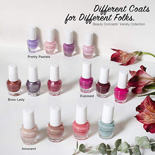 B.C. Beauty Concepts Nail Polish Set - 14 Mini Nail Polish Colors, Polish Kit for Fingernails and Toenails