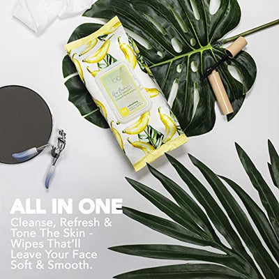 Beauty Concepts - 2 Pack (60 Count Each) Go Bananas Fruit & Vitamin C Infused Facial Wipes