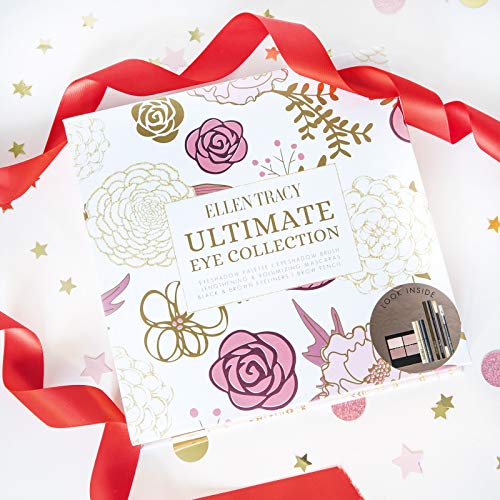 Ellen Tracy Eye Makeup Set with Eyeshadow Pallete, Eyeliner Pencils, Mascara, Eyebrow Pencil, and Brush