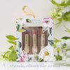 Live Green Lipstick Collection- 3 Piece Gift Set, Flower Embossed Pink Shades, Velvet Matte Lipstick, for Women and Girls