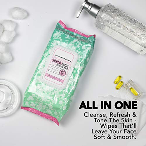 Body Prescriptions - 2 Pack (60 Count Each) Fresh and Clean Micellar Facial Cleansing Wipes