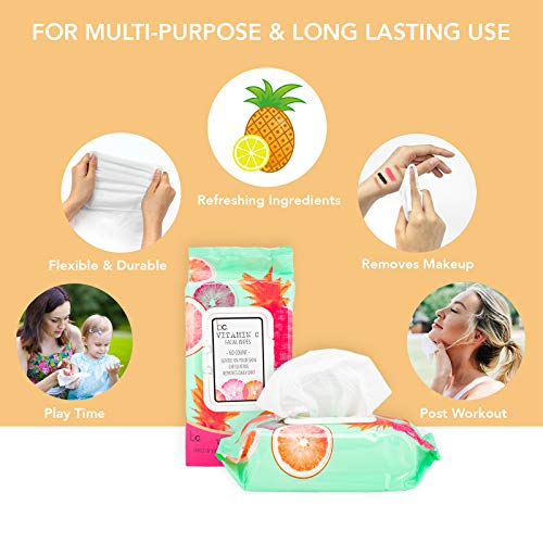 Beauty Concepts - 2 Pack (60 Count Each) Vitamin C Facial Wipes