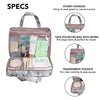 Ellen Tracy Makeup Bag, Travel and Toiletry Bag, Large Cosmetic Bag with Zippered, Transparent Pockets and Handles, Foldable Makeup Bag for Home and Travel (Pale Pink & Green Flower Print)