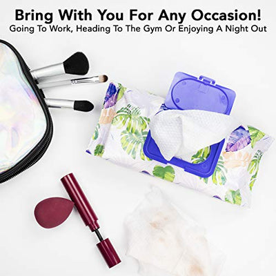 Beauty Concepts Coconut and Tangerine Face Wipes & Makeup Remover Wipes - 2 Pack (60 Count Each) of Gentle Facial Cleansing Wipes, Lightly Scented Ð Flip Top Pack