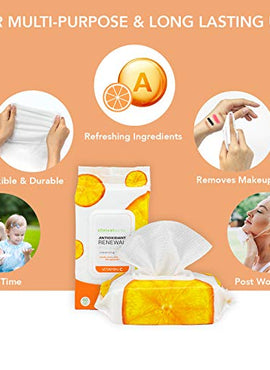 Clinical Works - 2 Pack (60 Count Each) Vitamin C Antioxidant Micellar Cleansing Wipes