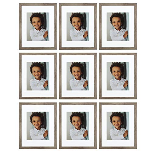 Sheffield Home Decor Collection- 9 Piece Picture Frame Set 11x14 in, Matted to 8x10
