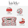 Nicole Miller Makeup Bag, Travel Toiletry Case, and Cosmetic Bag- Loaf Shape Makeup Organizer (Cherry Print)