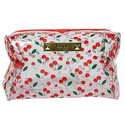Nicole Miller Makeup Bag, Travel Toiletry Case, and Cosmetic Bag- Loaf Shape Makeup Organizer (Cherry Print)