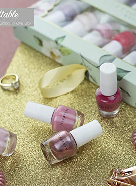 Live Green Nail Polish Set - 14 Mini Nail Polish Colors, Polish Kit for Fingernails and Toenails, 0.12 Fl Oz Each