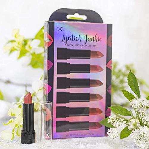 Beauty Concepts 6 Pack Lip Stick Set, Satin Lipstick Collection, Smooth, Highly Pigmented Lip Shades
