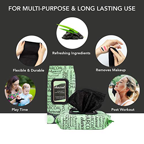 Body Prescriptions -2 Pack (60 Count Each) Charcoal Cleansing Facial Wipes