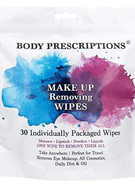 Body Prescriptions Makeup Removing Wipes Individually Packaged 30 Count