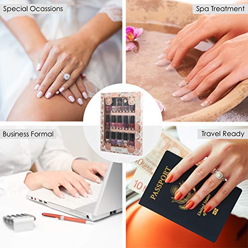 Nicole Miller Nail Polish Set, 15 Mini Nail Polish Colors, Polish Kit for Fingernails and Toenails