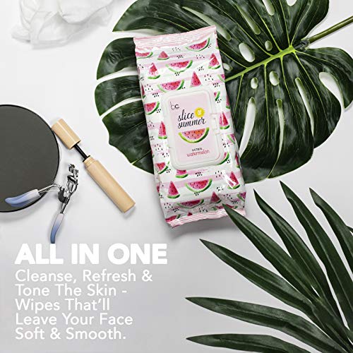 Beauty Concepts - 2 Pack (60 Count Each) Slice of Summer watermelon Detoxifying Facial Wipes