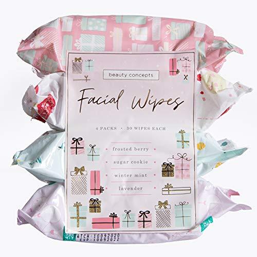 Body Prescriptions Holiday Facial Wipe Set- 4 Packs of Face Wipes
