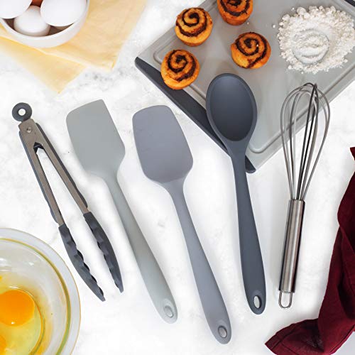 Cook with Color Silicone Cooking Utensils, 5 Pc Kitchen Utensil Set, Easy to Clean Silicone Kitchen Utensils, Cooking Utensils for Nonstick Cookware, Kitchen Gadgets Set