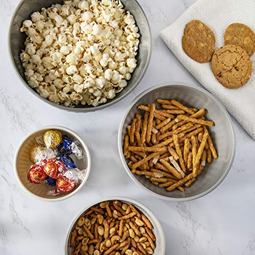 Cook with Color Mixing Bowls - 8 Piece Large Nesting Plastic Mixing Bowl Set with Lids