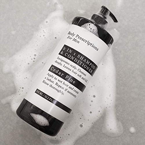 Body Prescriptions 2 in 1 Shampoo and Conditioner for Men Cedar Pine Scent