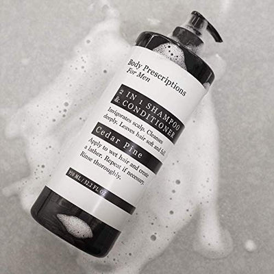 Body Prescriptions 2 in 1 Shampoo and Conditioner for Men Cedar Pine Scent