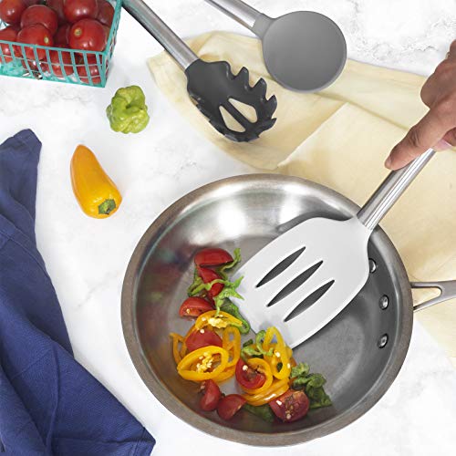 Cook with Color Silicone Cooking Utensils, 5 Pc Kitchen Utensil Set, Easy to Clean Silicone Kitchen Utensils, Cooking Utensils for Nonstick Cookware, Kitchen Gadgets Set