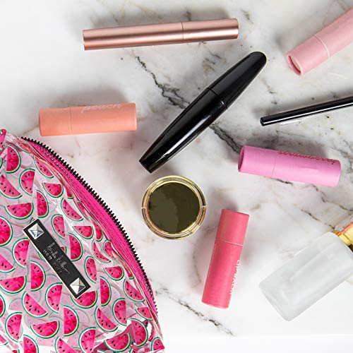 Nicole Miller Makeup Bag, Travel Toiletry Case, and Cosmetic Bag- Loaf Shape Makeup Organizer (Watermelon Print)