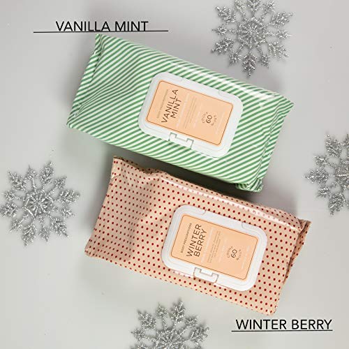 2 PK Winter Berry and Vanilla Mint Facial Wipes