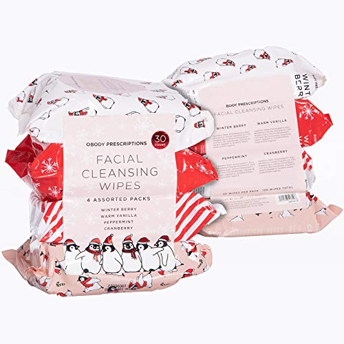 Body Prescriptions Holiday Facial Wipe Set- 4 Packs of Face Wipes