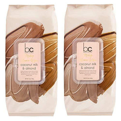 Beauty Concepts 2 Pack (60 Count Each) Coconut Milk and Almond Facial Cleansing Wipes Detoxifies Skin and Removes Makeup Flip Top Pack