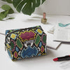 Nicole Miller Makeup Bag, Travel Toiletry Bag, and Cosmetic Bag- Multicolor Faux Leather Snakeskin Print (Loaf Bag)