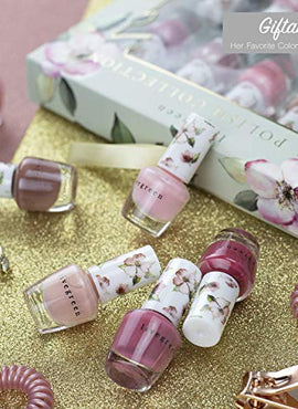 Live Green Nail Polish Set - 10 Mini Nail Polish Colors, Polish Kit for Fingernails and Toenails