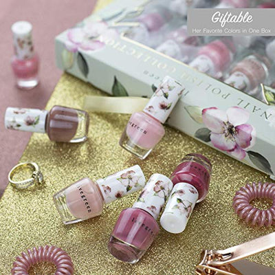 Live Green Nail Polish Set - 10 Mini Nail Polish Colors, Polish Kit for Fingernails and Toenails