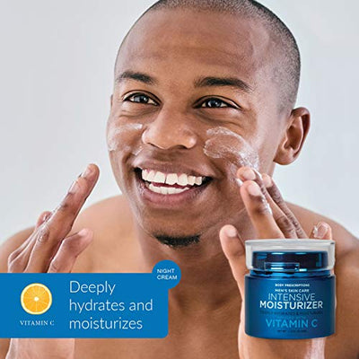 Body Prescriptions Men's Skin Care Facial Moisturizer, Night Cream Infused with Vitamin C