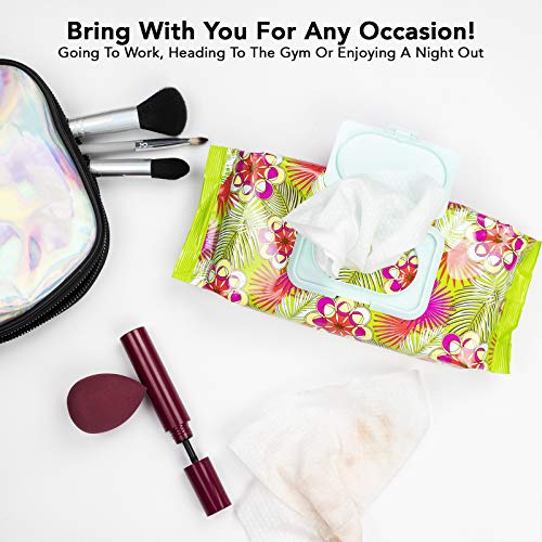 Body Prescriptions Cucumber Coconut Water Face Wipes & Makeup Remover Wipes - 2 Pack (60 Count Each) of Gentle Facial Cleansing Wipes Flip Top Pack