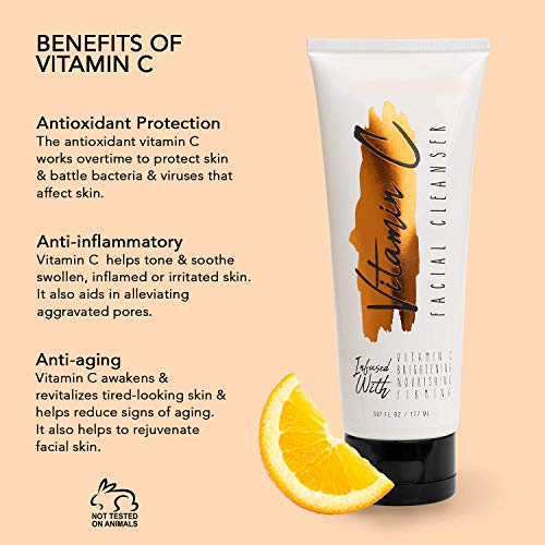 Clinical Works Vitamin C Facial Cleanser and Face Wash, 5.97 fl oz / 177 ml