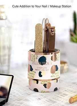 Ellen Tracy Manicure Set, 7 Piece Nail Kit in Cylinder Box, Manicure and Pedicure Tool Set with Emery Board, Cuticle Cleaner, 2 Nail Clippers, Nail File, Cuticle Pusher and Scissor