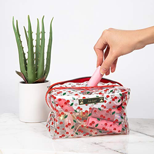 Nicole Miller Makeup Bag, Travel Toiletry Case, and Cosmetic Bag- Loaf Shape Makeup Organizer (Cherry Print)