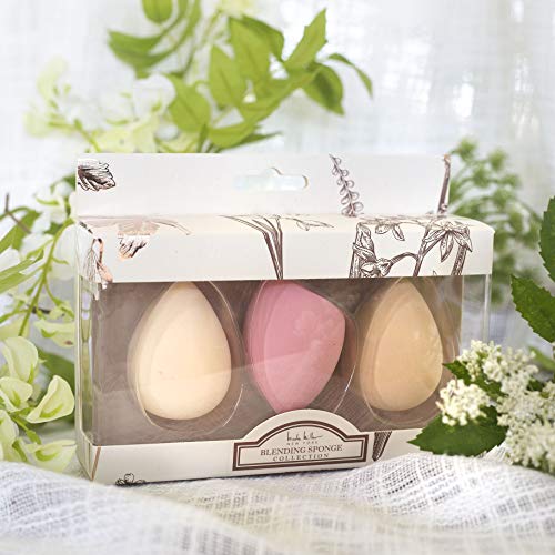 Nicole Miller Blending Sponge Collection, 3 Piece Makeup Blender Gift Set, Blending, Contouring and Highlighting, Makeup Gift for Women and Girls (Floral Box)