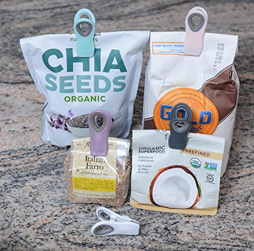 10 Piece Bag Clips with Magnet, Food Clips, Chip Clips, Bag Clips for Food Storage with Air Tight Seal Grip, Snack Bags and Food Bags (Multicolored)