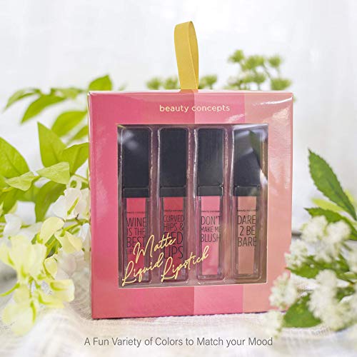 Beauty Concepts 4 Pack Matte Liquid Lipstick Collection