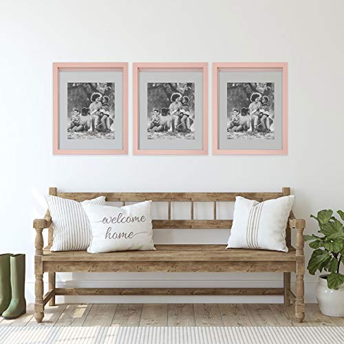 Sheffield Home Decor Collection- 3 Piece Picture Frame Set 11x14in, Matted to 8x10in