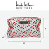 Nicole Miller Makeup Bag, Travel Toiletry Case, and Cosmetic Bag- Loaf Shape Makeup Organizer (Cherry Print)